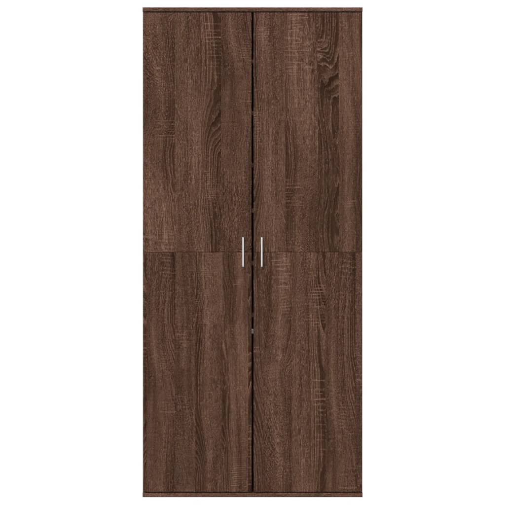 Schuhschrank Braun Eichen-Optik 80x39x178 cm Holzwerkstoff