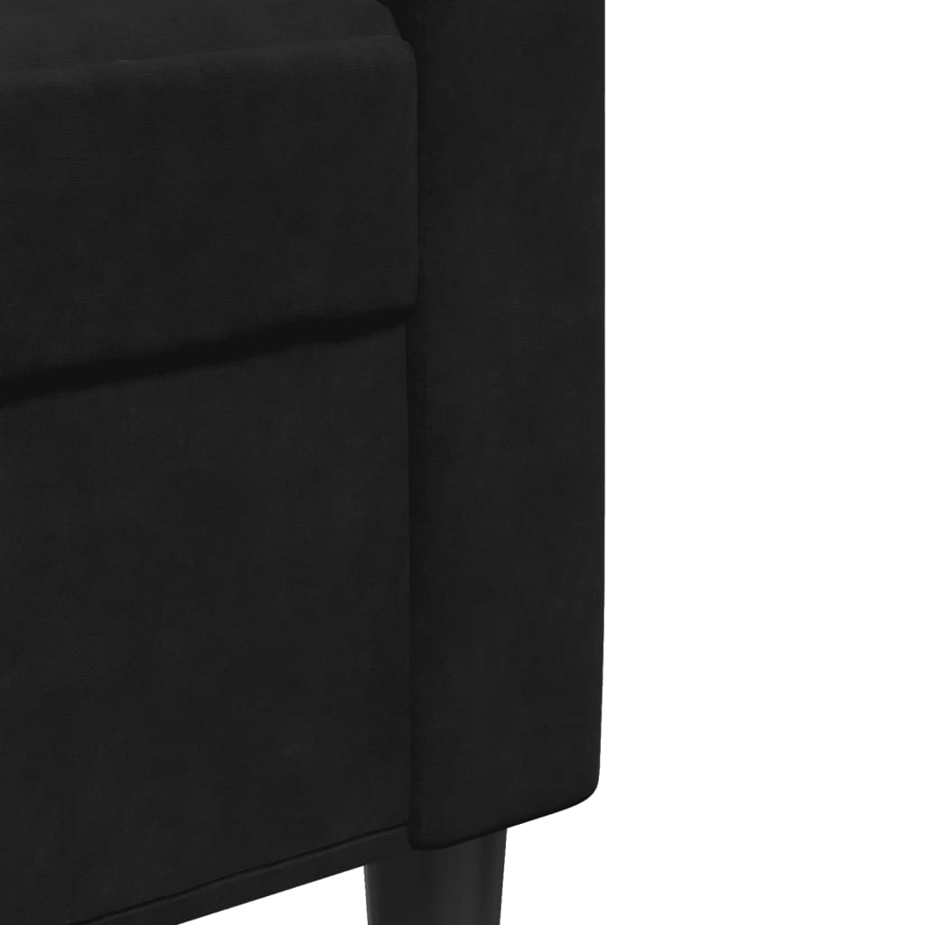 2-Sitzer-Sofa Schwarz 120 cm Samt