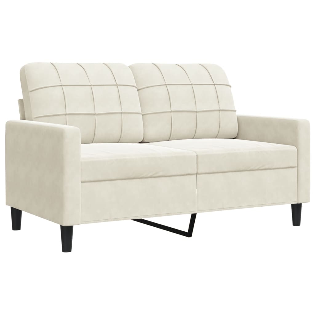 2-Sitzer-Sofa Creme 120 cm Samt