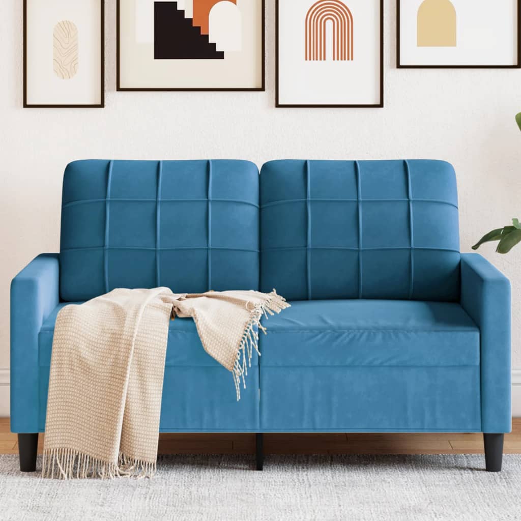 2-Sitzer-Sofa Blau 120 cm Samt