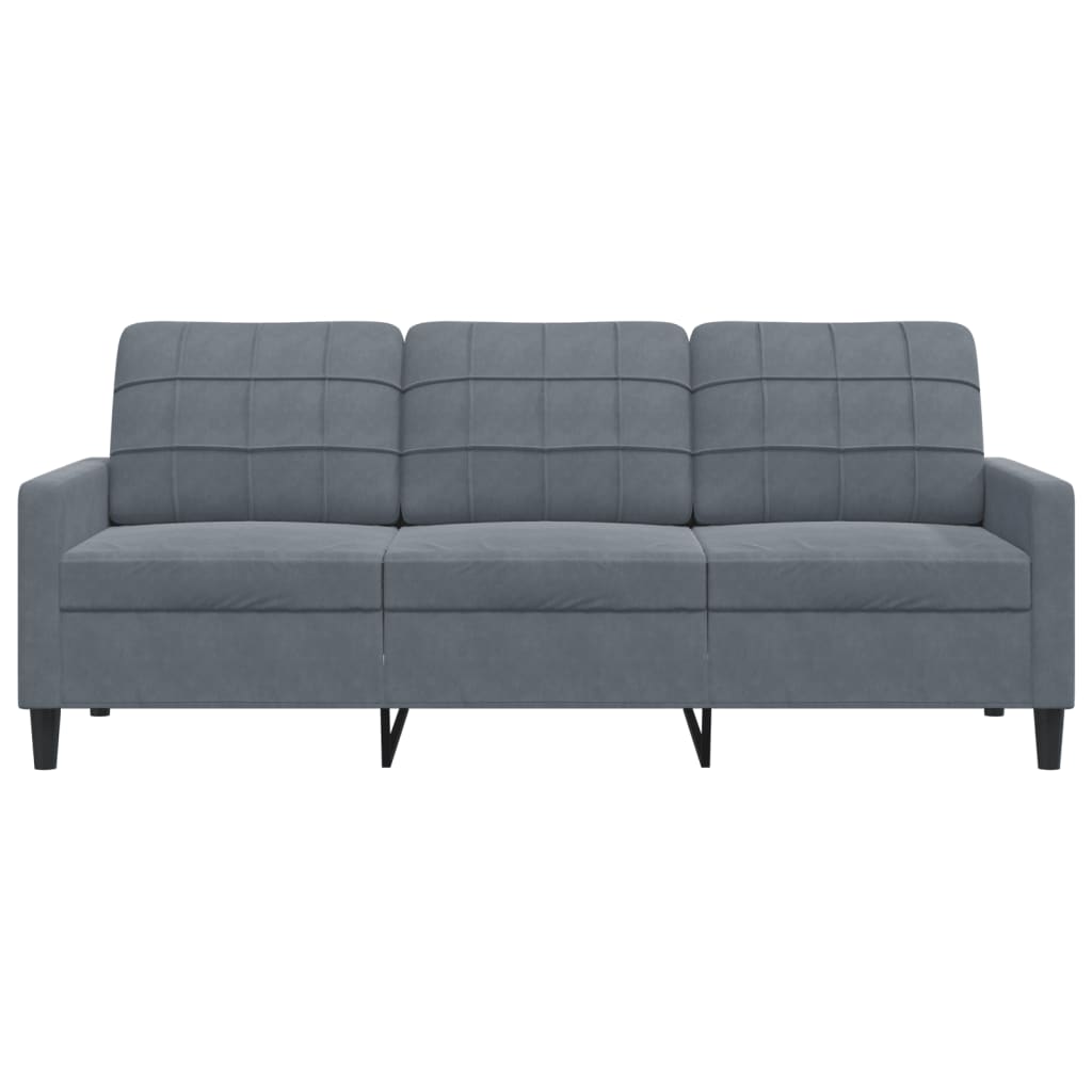 3-Sitzer-Sofa Dunkelgrau 180 cm Samt