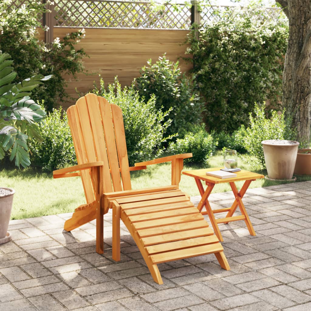 Adirondack-Gartenstuhl mit Fußstütze Massivholz Teak