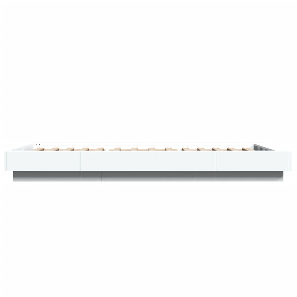 Bettgestell mit LED Weiß 90x200 cm Holzwerkstoff