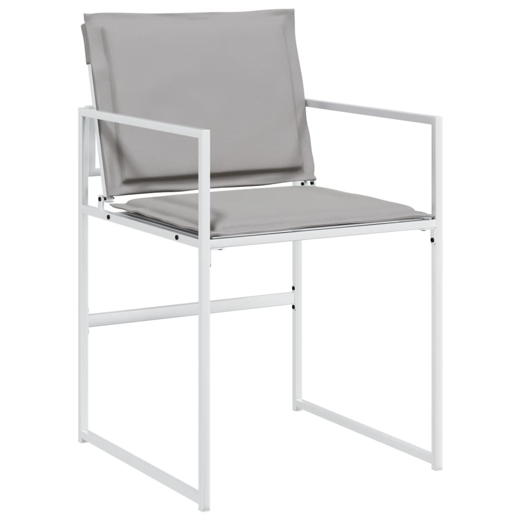 Gartenstühle mit Kissen 4 Stk. Weiß Stahl und Textilene