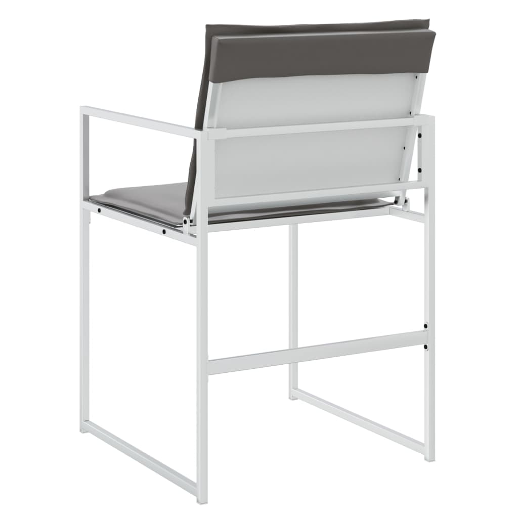 Gartenstühle mit Kissen 4 Stk. Weiß Stahl und Textilene