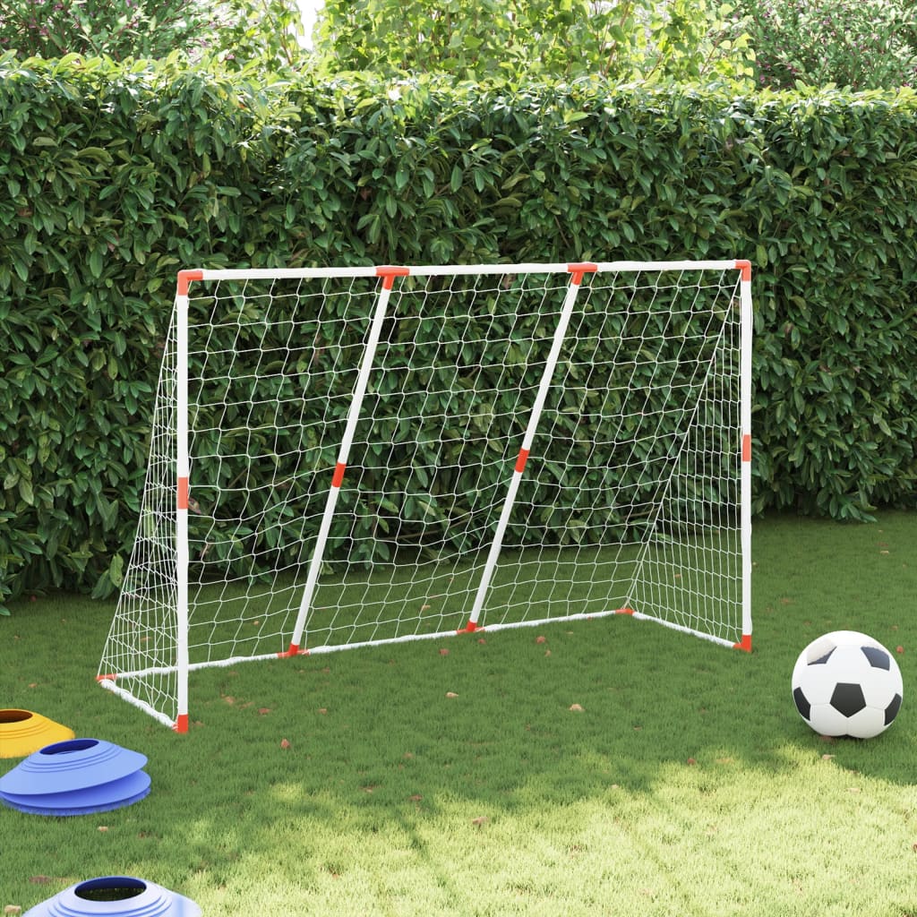 Fußballtor für Kinder mit Bällen 2-in-1 Weiß 184x64x124 cm