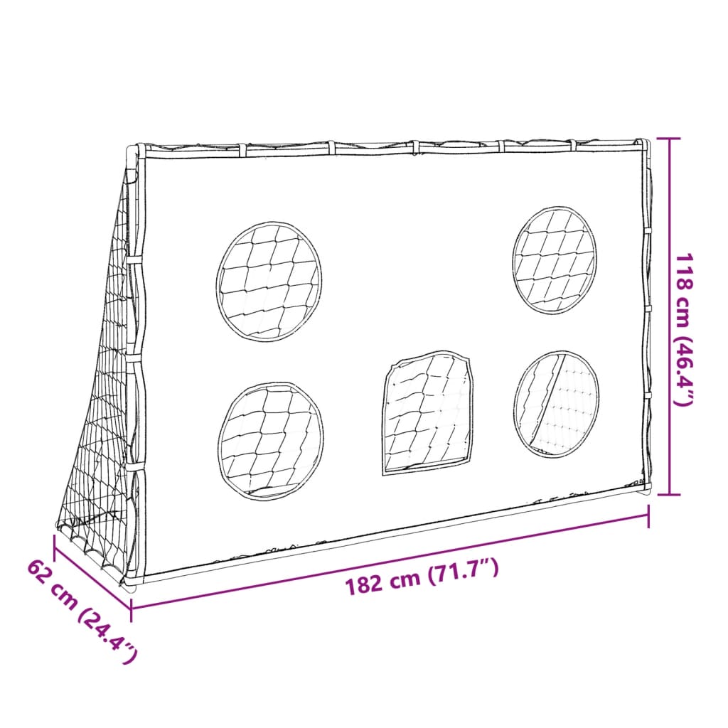 Fußballtor für Kinder mit Zielmatte und Ball 182x62x118 cm