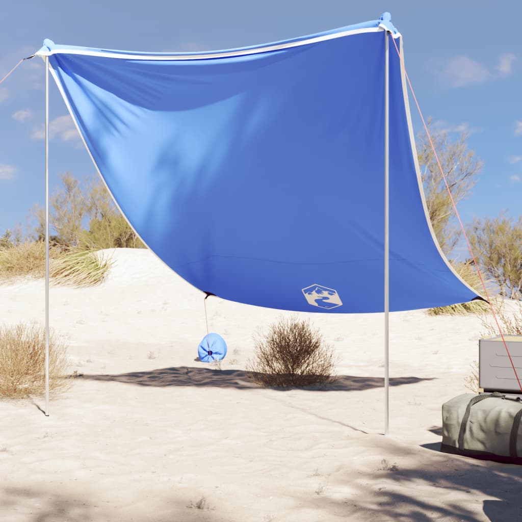 Strand-Schattenzelt mit Sandsäcken Blau 214x236 cm
