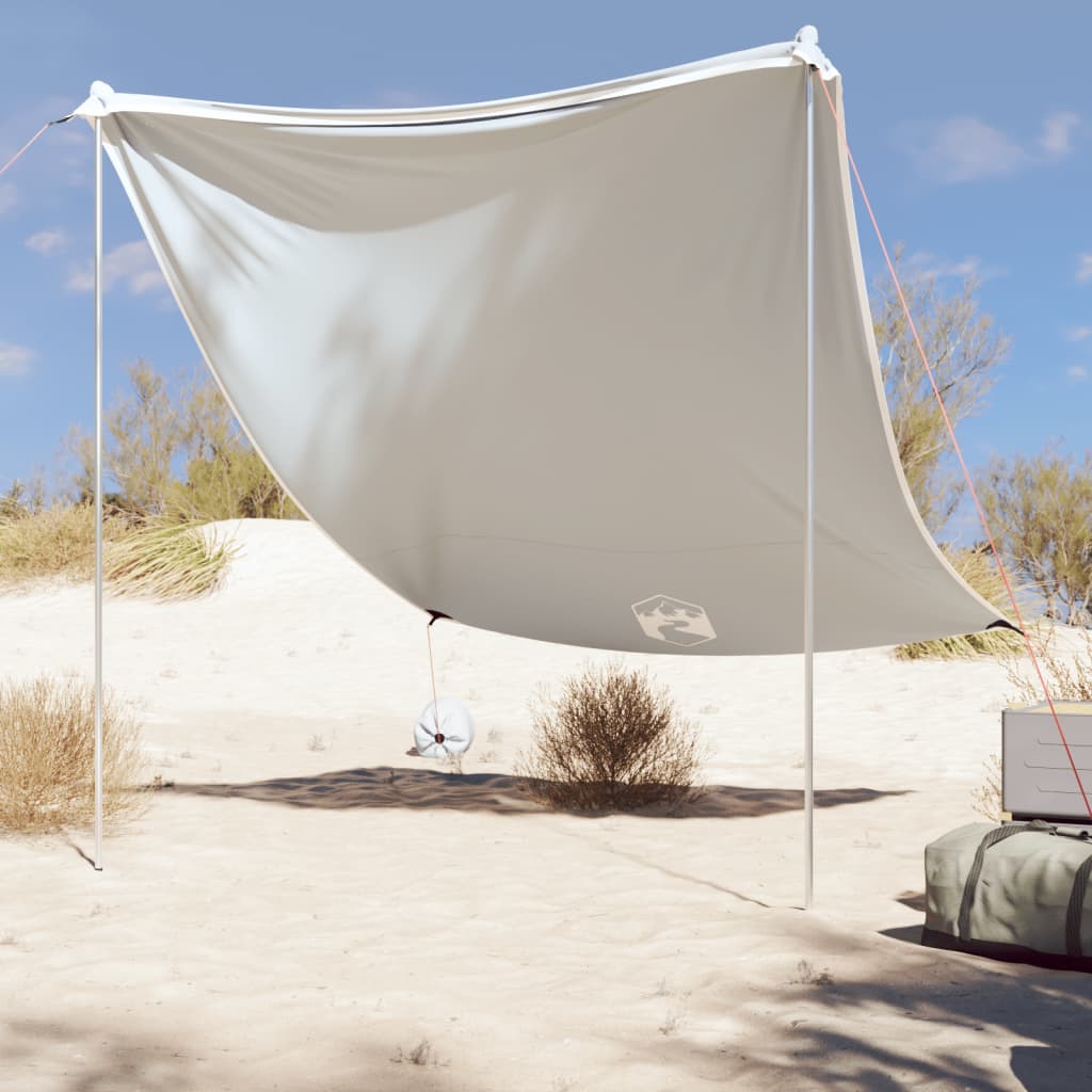 Strand-Schattenzelt mit Sandsäcken Grau 214x236 cm