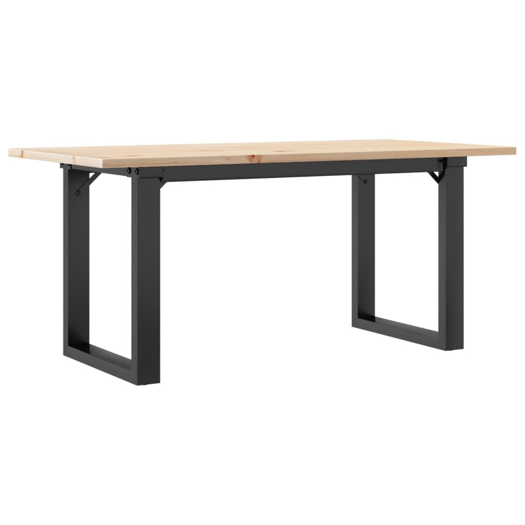 Couchtisch O-Gestell 100x50x45 cm Massivholz Kiefer & Gusseisen