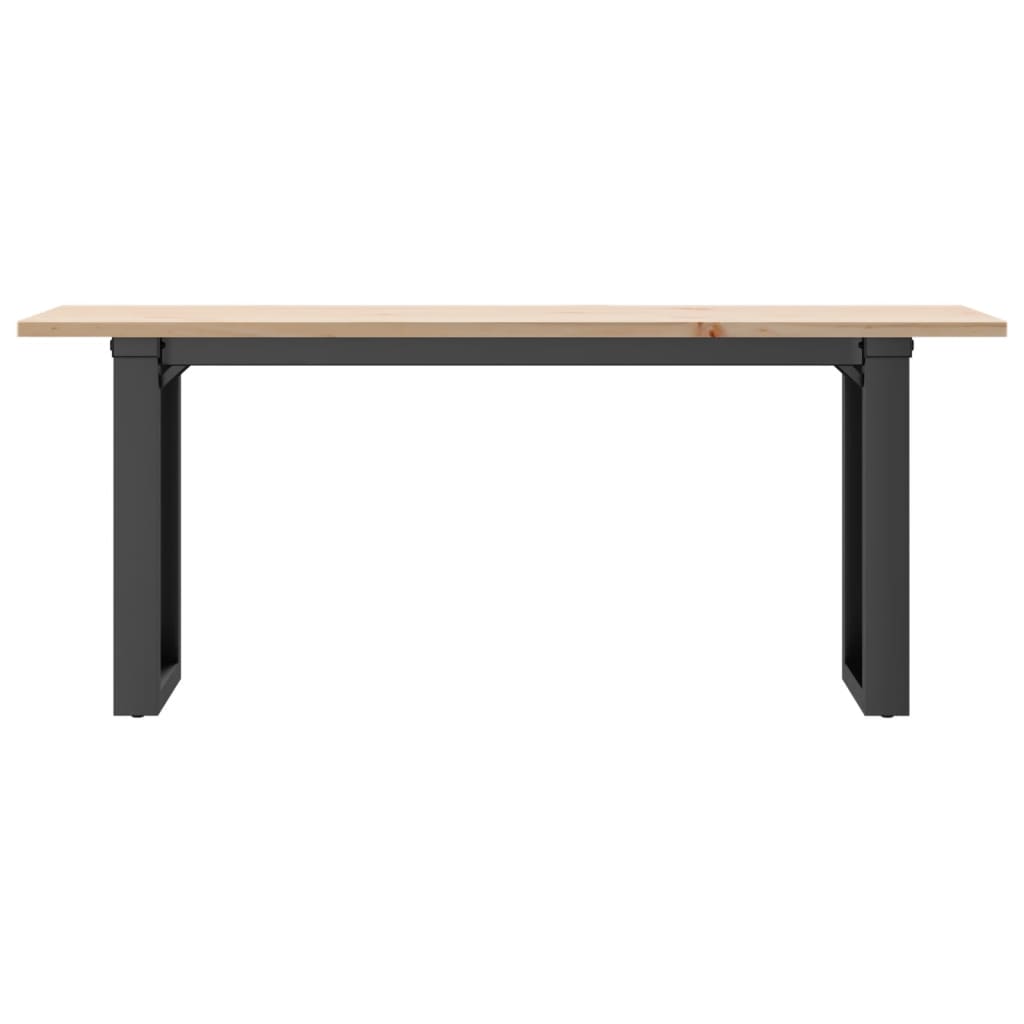 Couchtisch O-Gestell 110x40x45 cm Massivholz Kiefer & Gusseisen