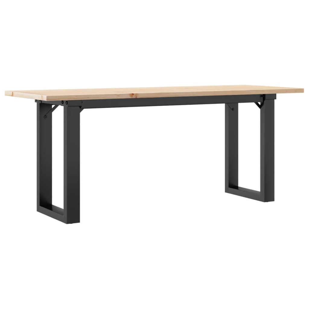 Couchtisch O-Gestell 110x40x45 cm Massivholz Kiefer & Gusseisen