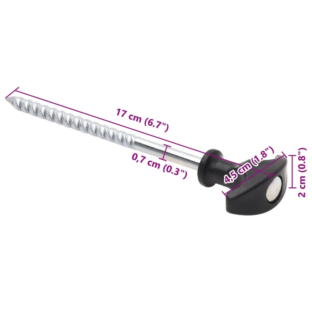 Zeltheringe 24 Stk. 17 cm Ø7 mm Verzinkter Stahl