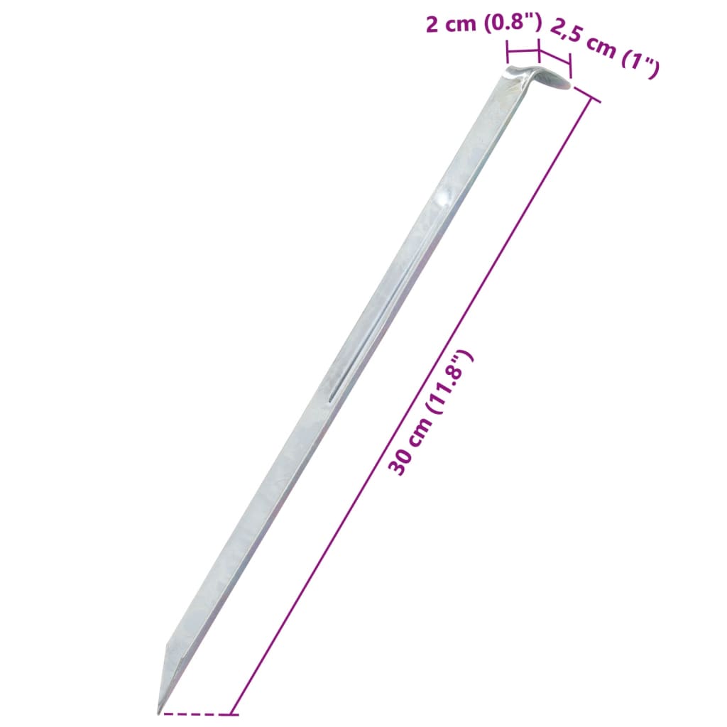 Zeltheringe 24 Stk. 30 cm Ø20 mm Verzinkter Stahl