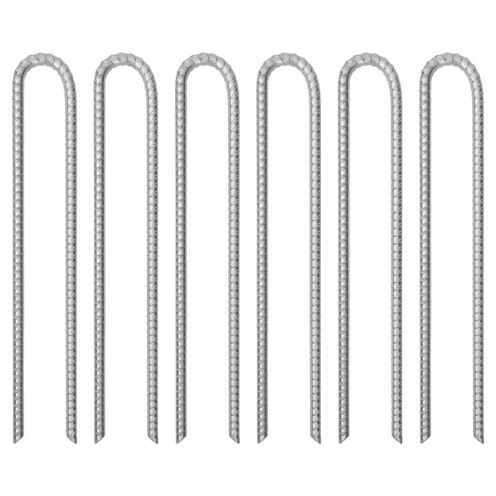 Zeltheringe 6 Stk. U-Form 41,5 cm Ø12 mm Verzinkter Stahl