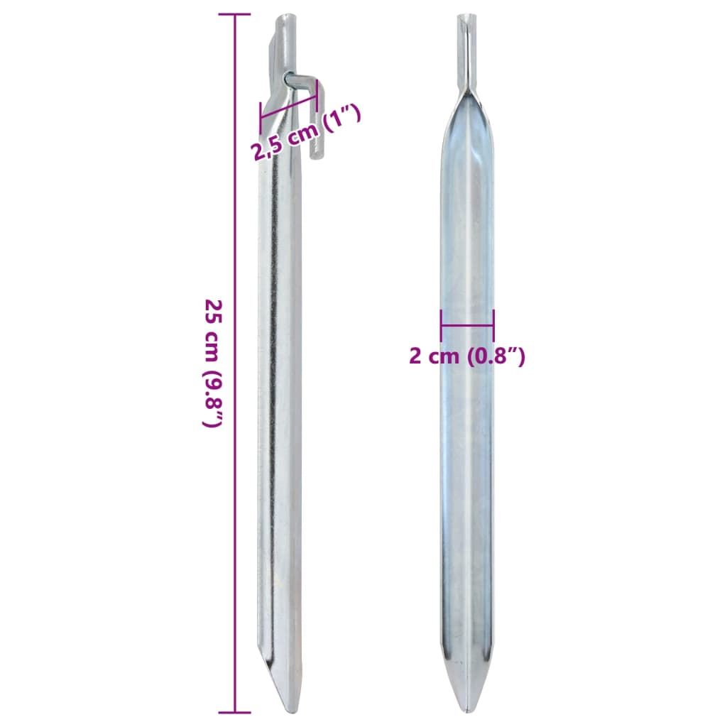 Zeltheringe 24 Stk. V-Form 25 cm Ø20 mm Verzinkter Stahl