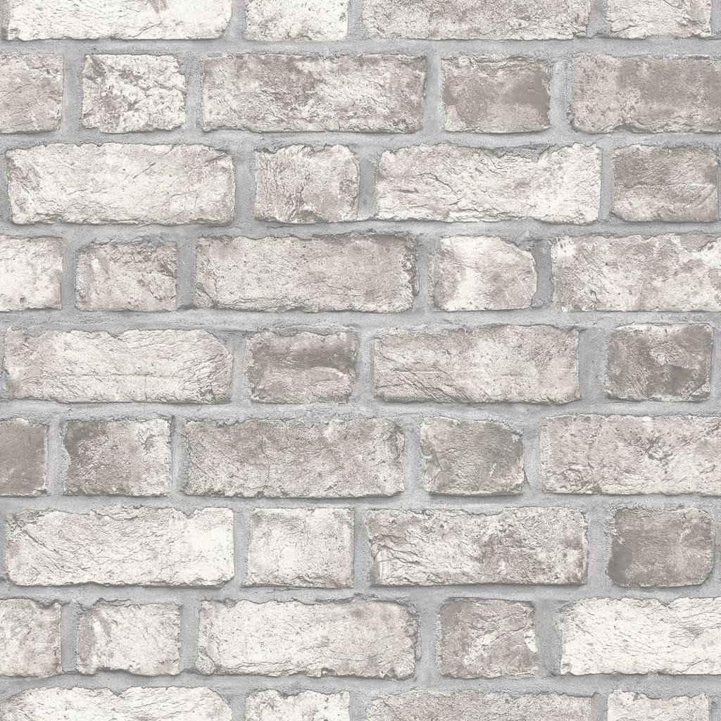 Homestyle wallpaper Brick Wall gray and cream white