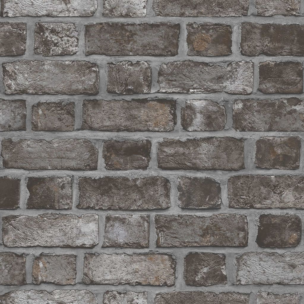 Homestyle wallpaper Brick Wall black and gray