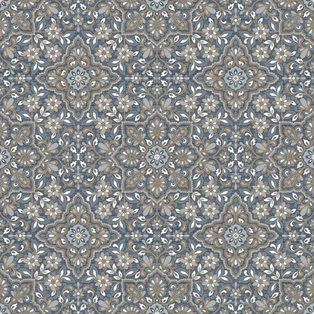 Homestyle wallpaper Portuguese Tiles brown and blue