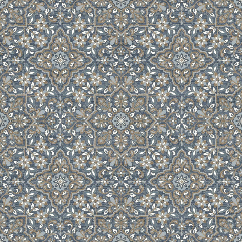 Homestyle wallpaper Portuguese Tiles brown and blue