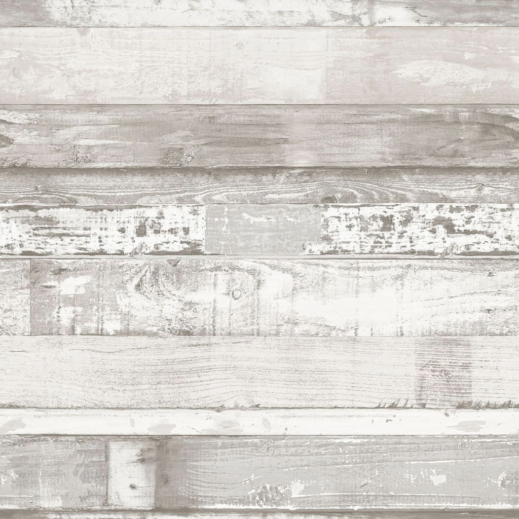 Homestyle Tapete Wood Cremeweiß und Grau