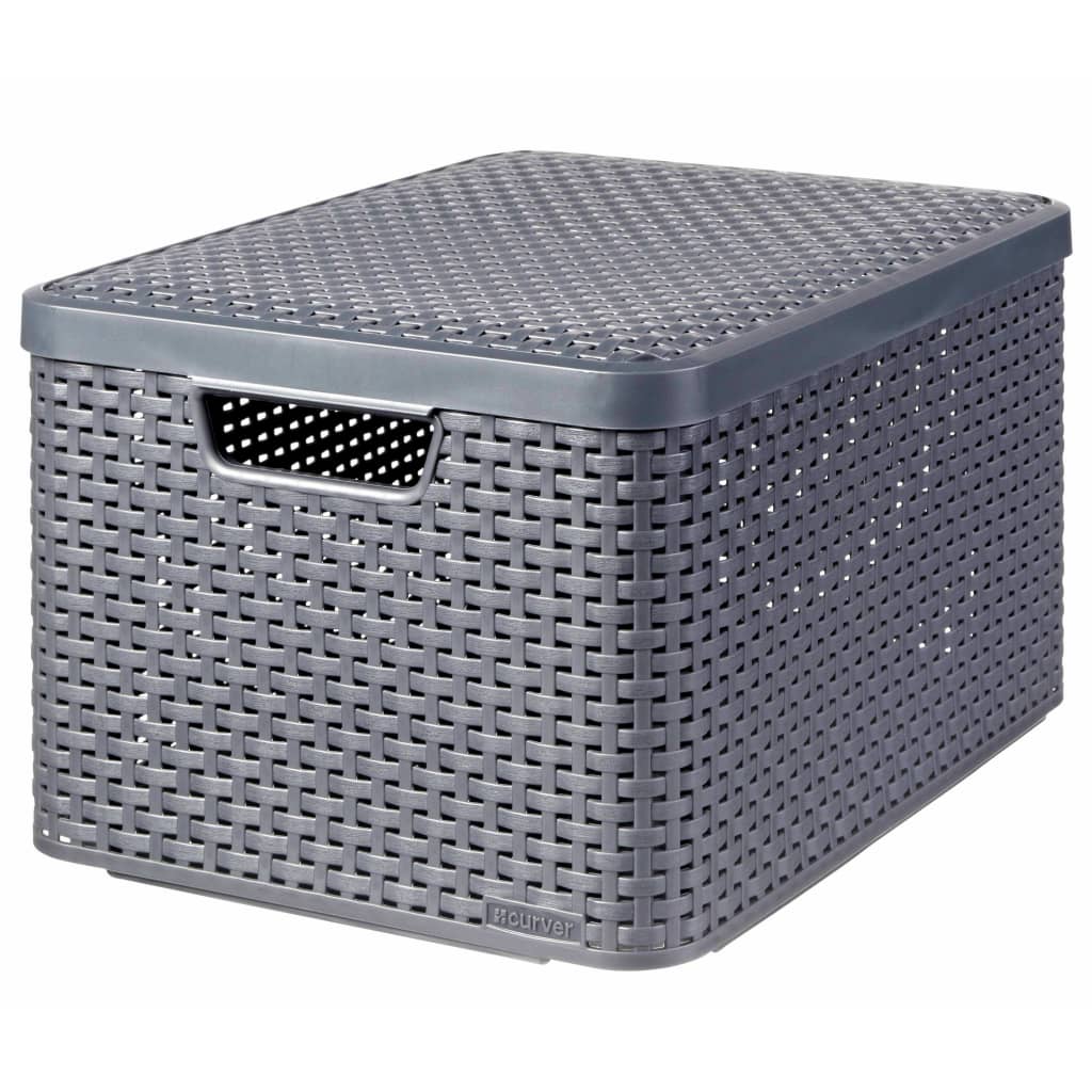 Curver storage boxes with lids style 3 pieces L anthracite