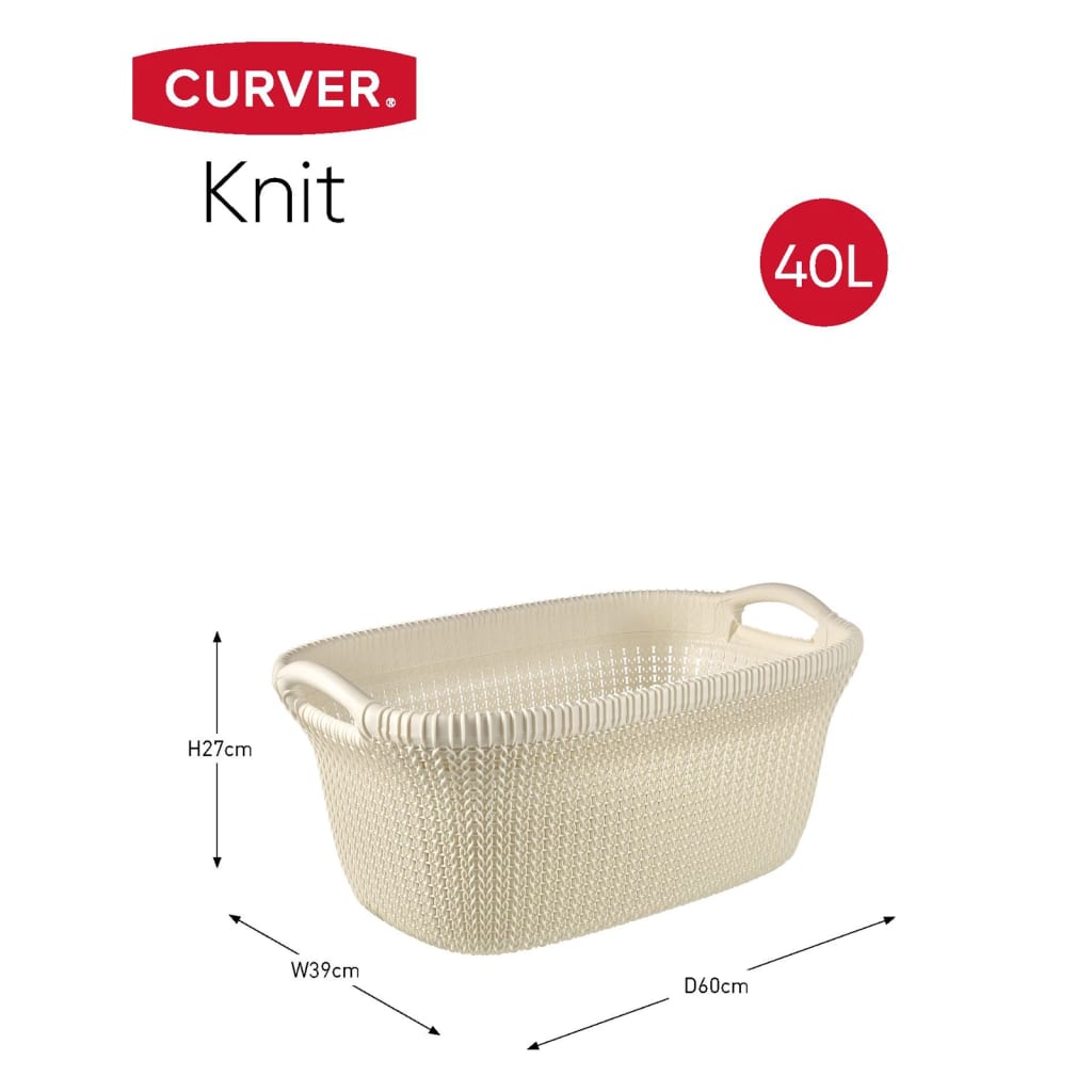 Curver laundry basket Knit 40 L cream white