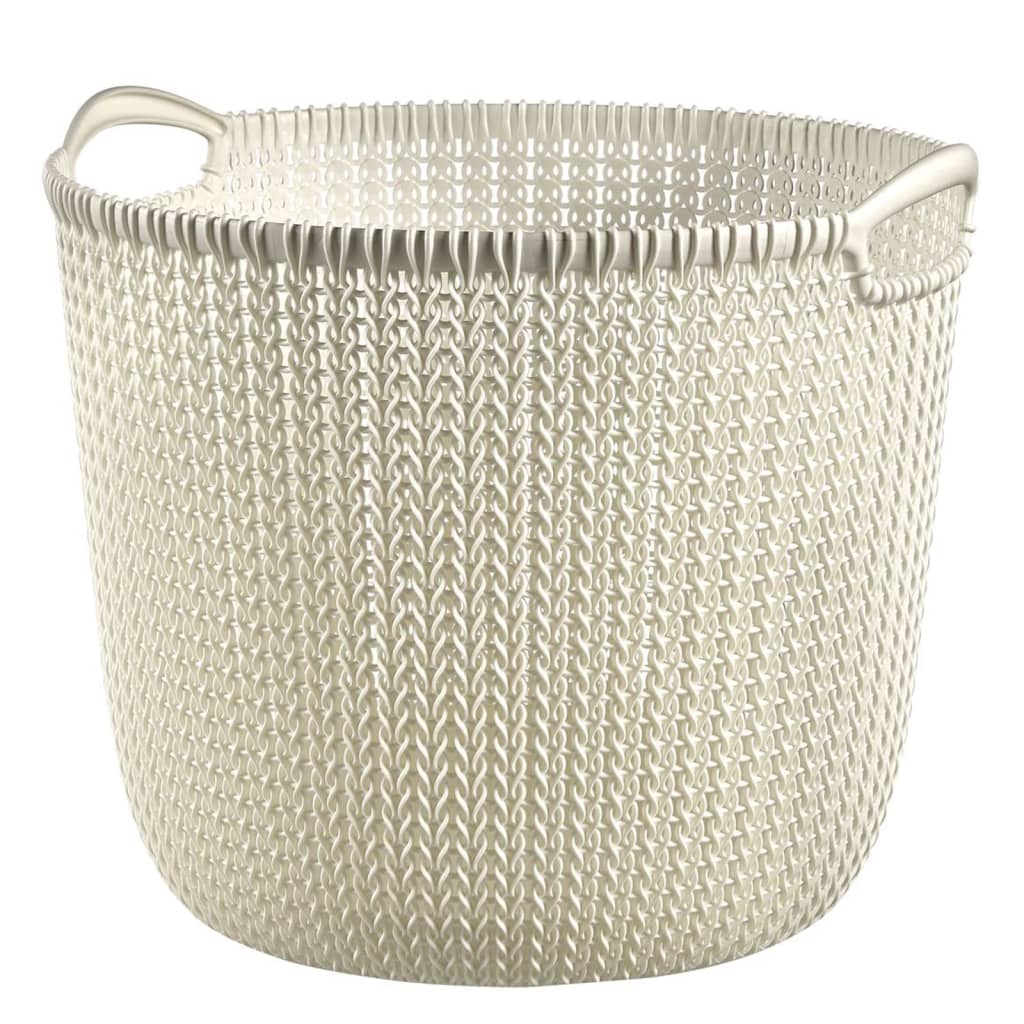 Curver Laundry Basket Knit Round L 30L Cream White