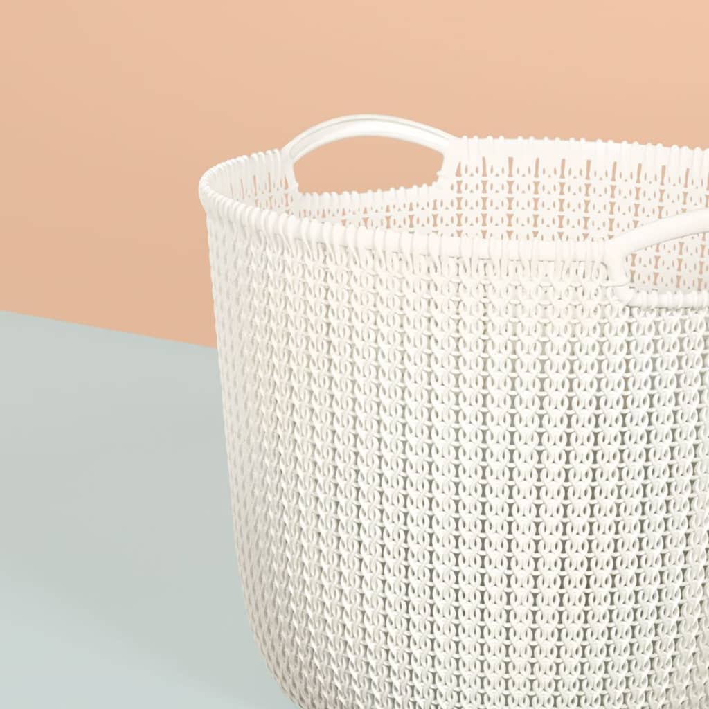 Curver Laundry Basket Knit Round L 30L Cream White