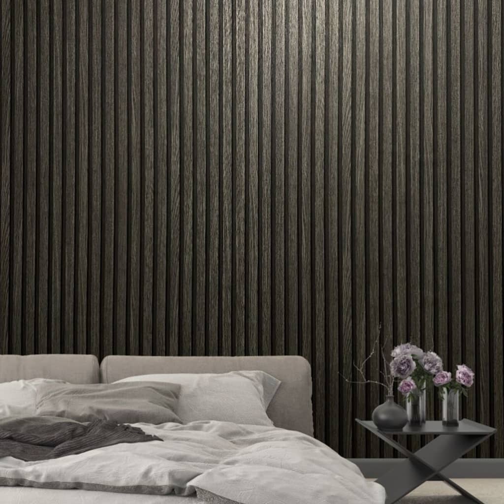 Noordwand wallpaper Botanica Wooden Slats black and gray