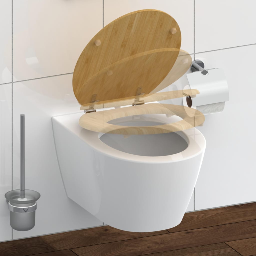 Toilet seat soft-close NATURAL BAMBOO