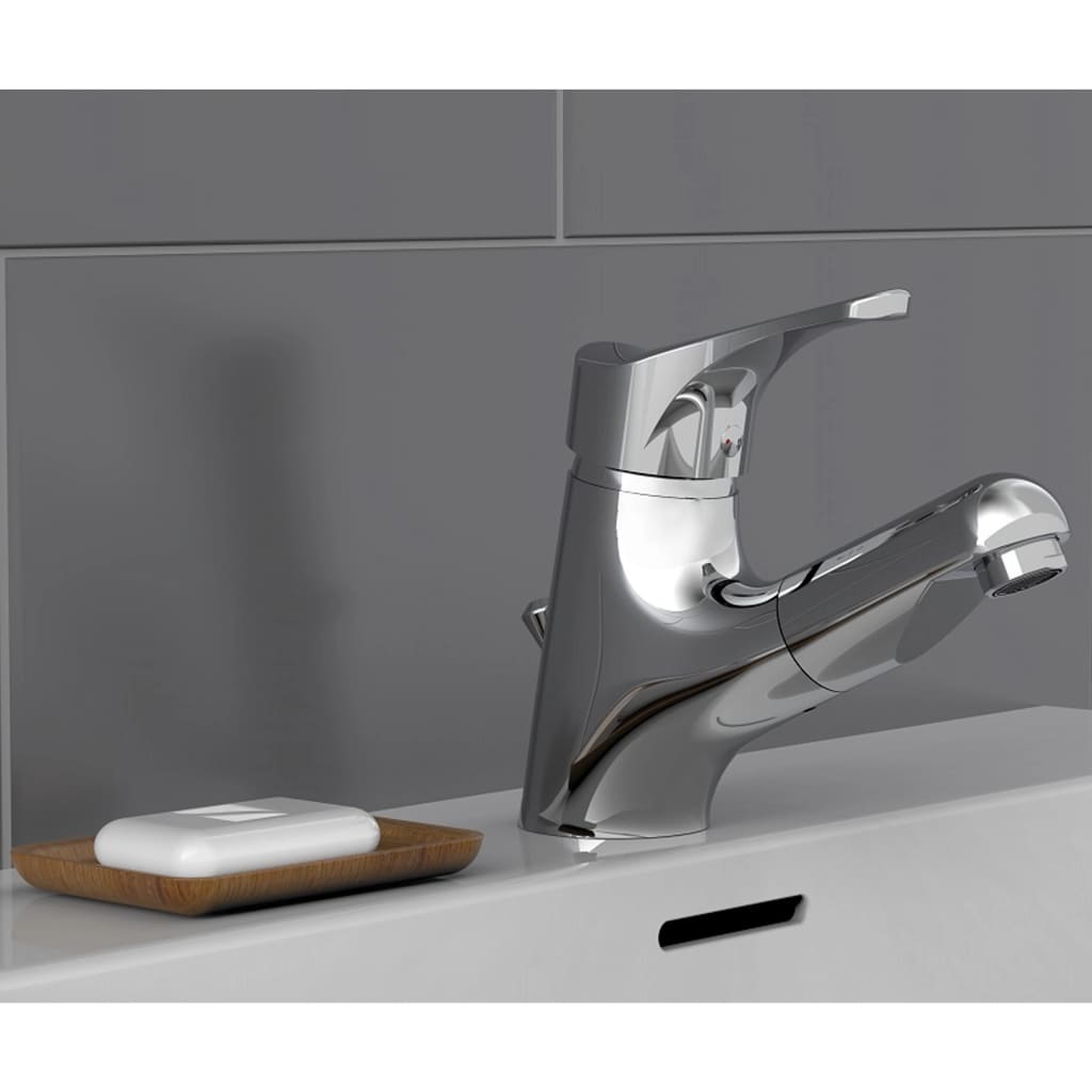 SCHÜTTE basin mixer with pull-out shower ATTICA chrome-plated