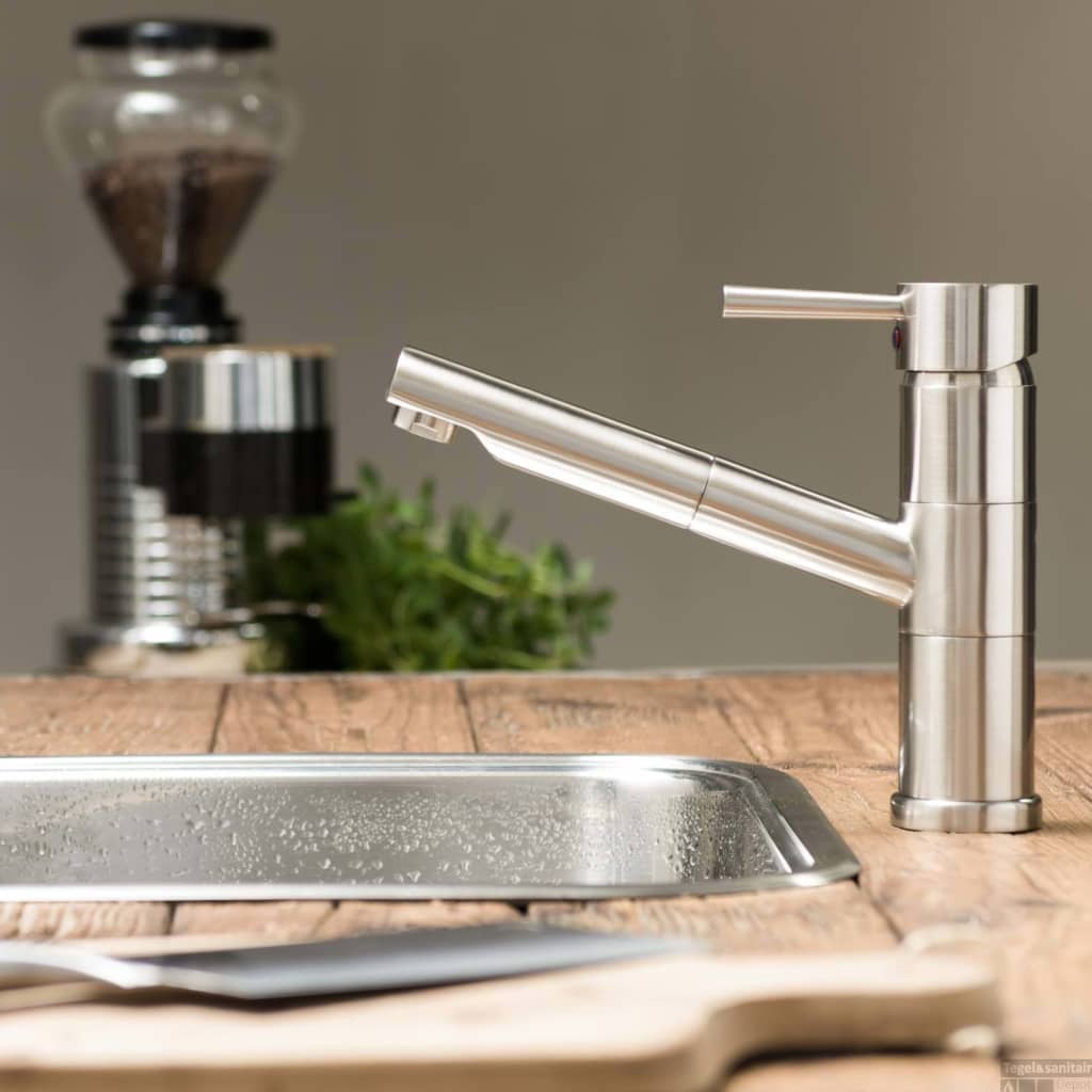 SCHÜTTE mixer tap for sink UNICORN stainless steel look