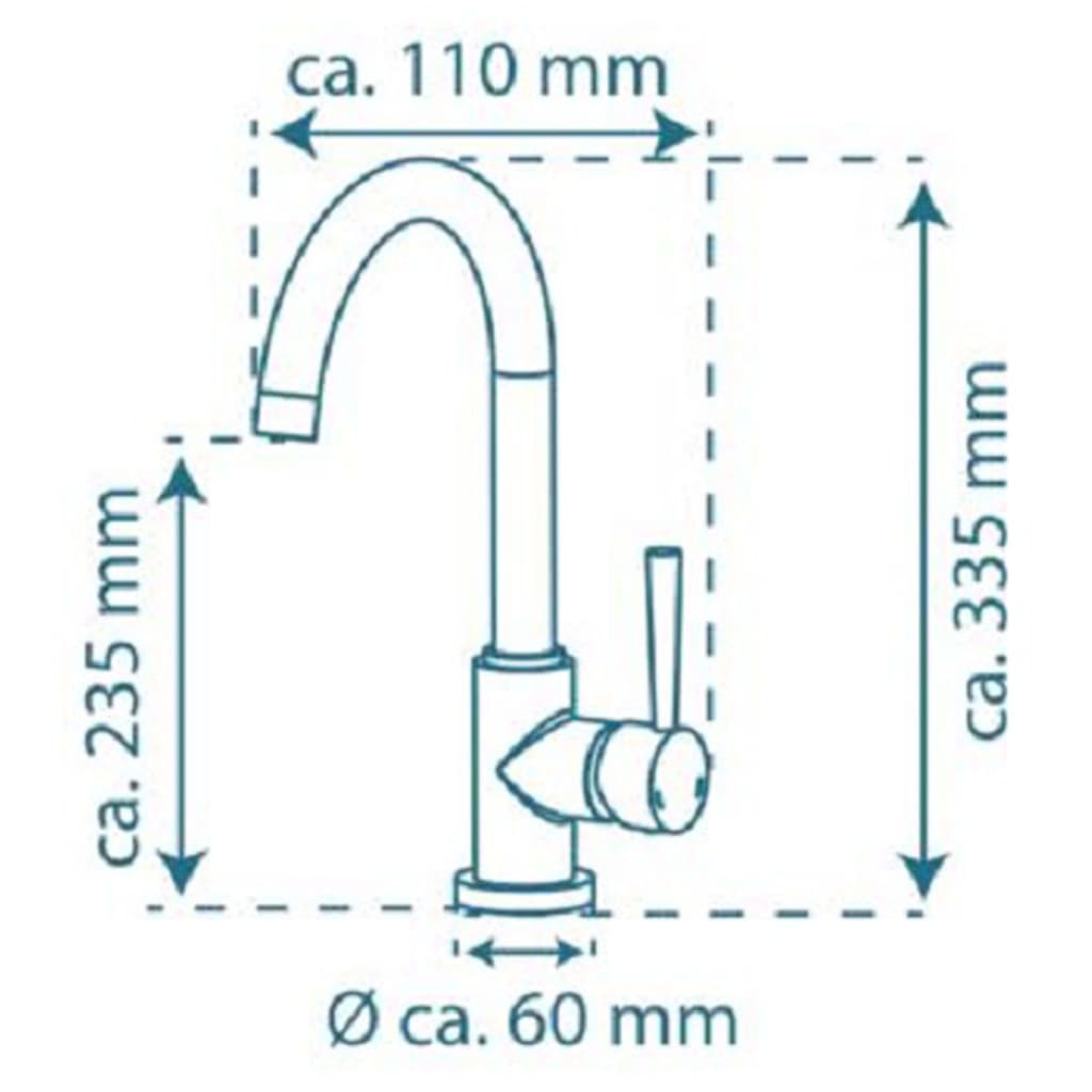 SCHÜTTE sink mixer CORNWALL round arch spout low pressure black