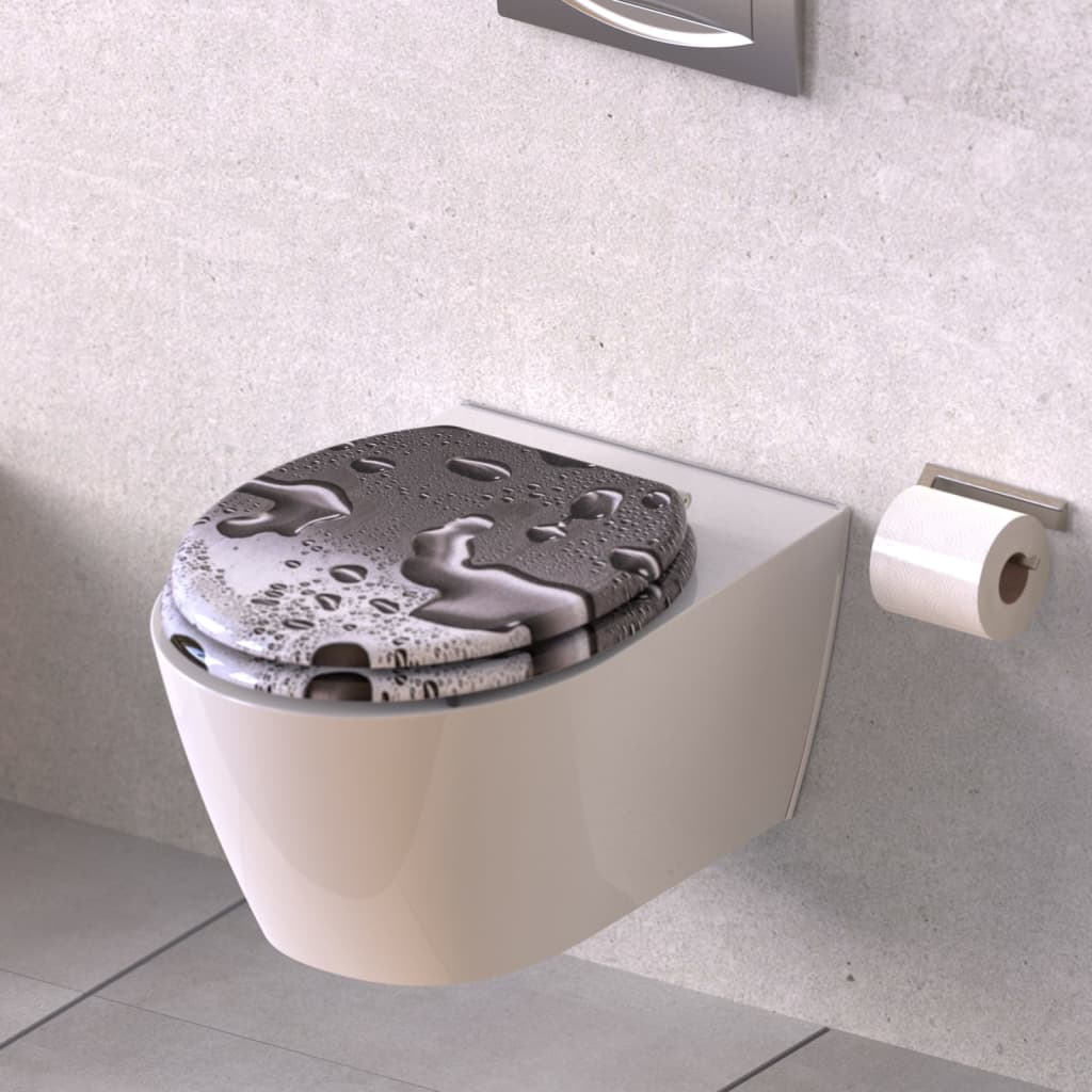 SCHÜTTE toilet seat with soft-close mechanism GRAY STEEL