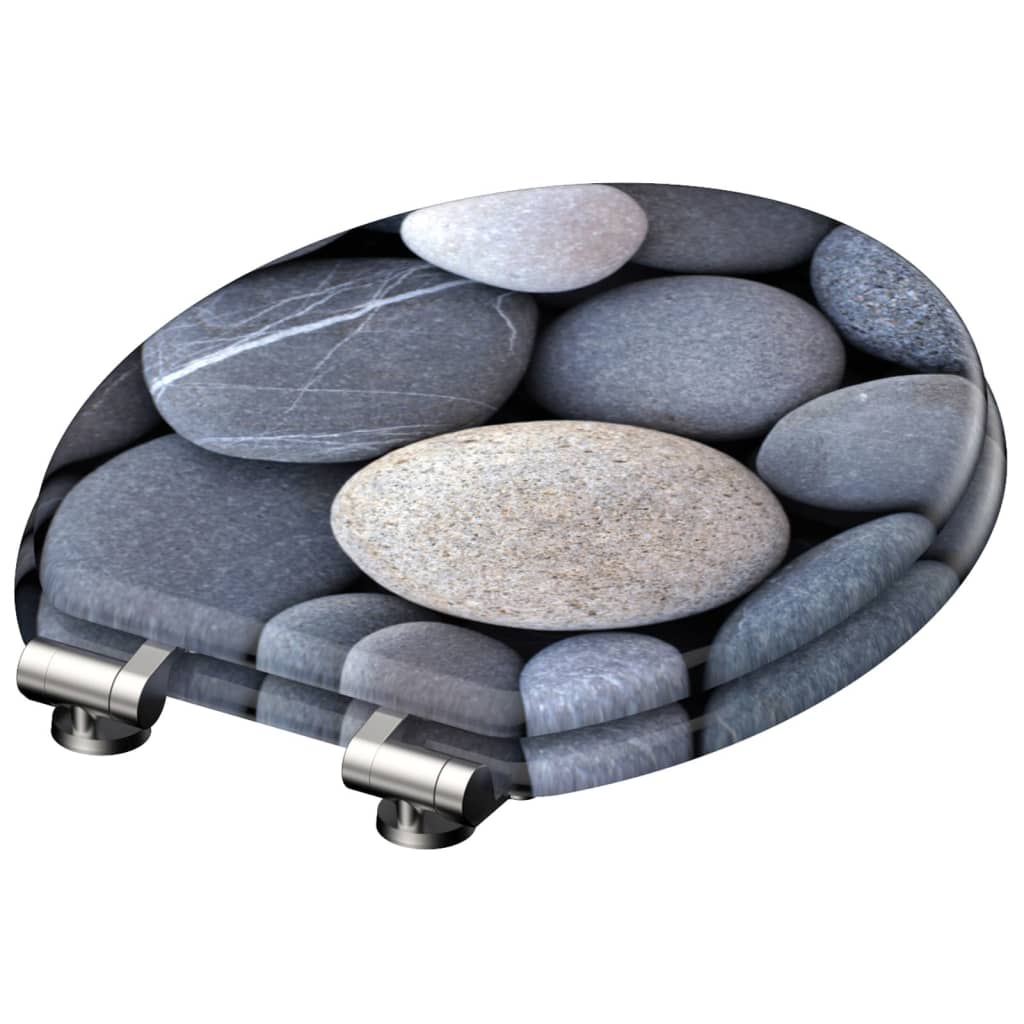 SCHÜTTE toilet seat with soft-close mechanism GRAY STONE