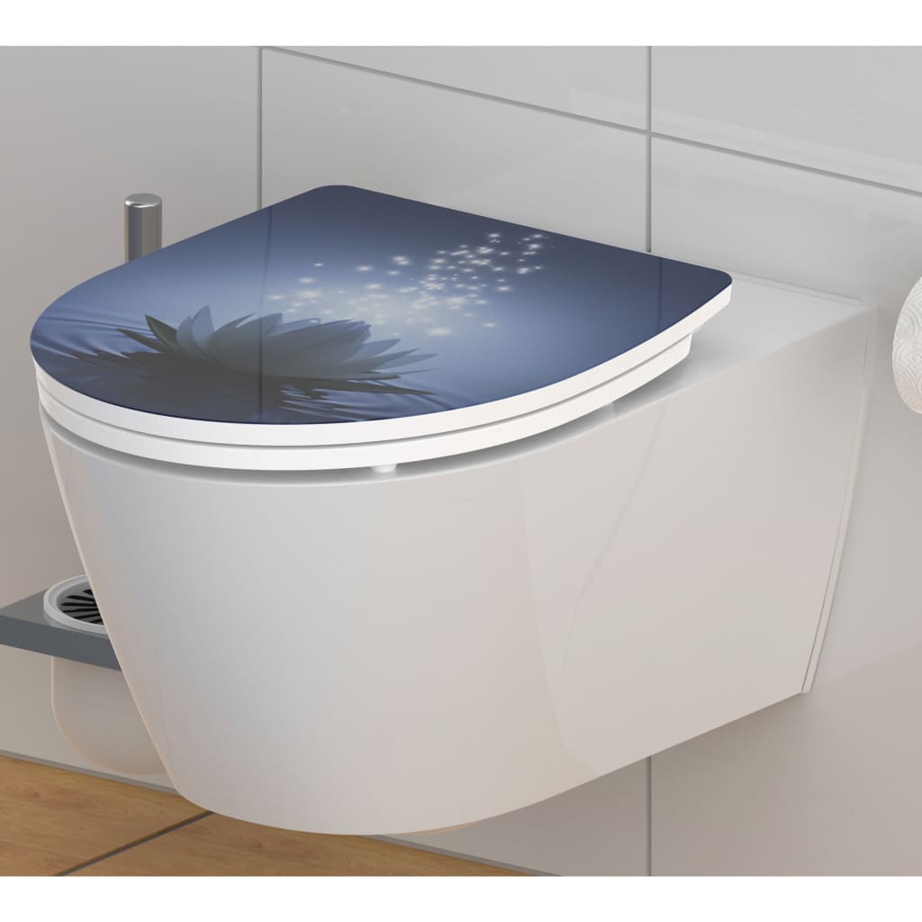 SCHÜTTE toilet seat with soft-close mechanism WATER LILY Duroplast