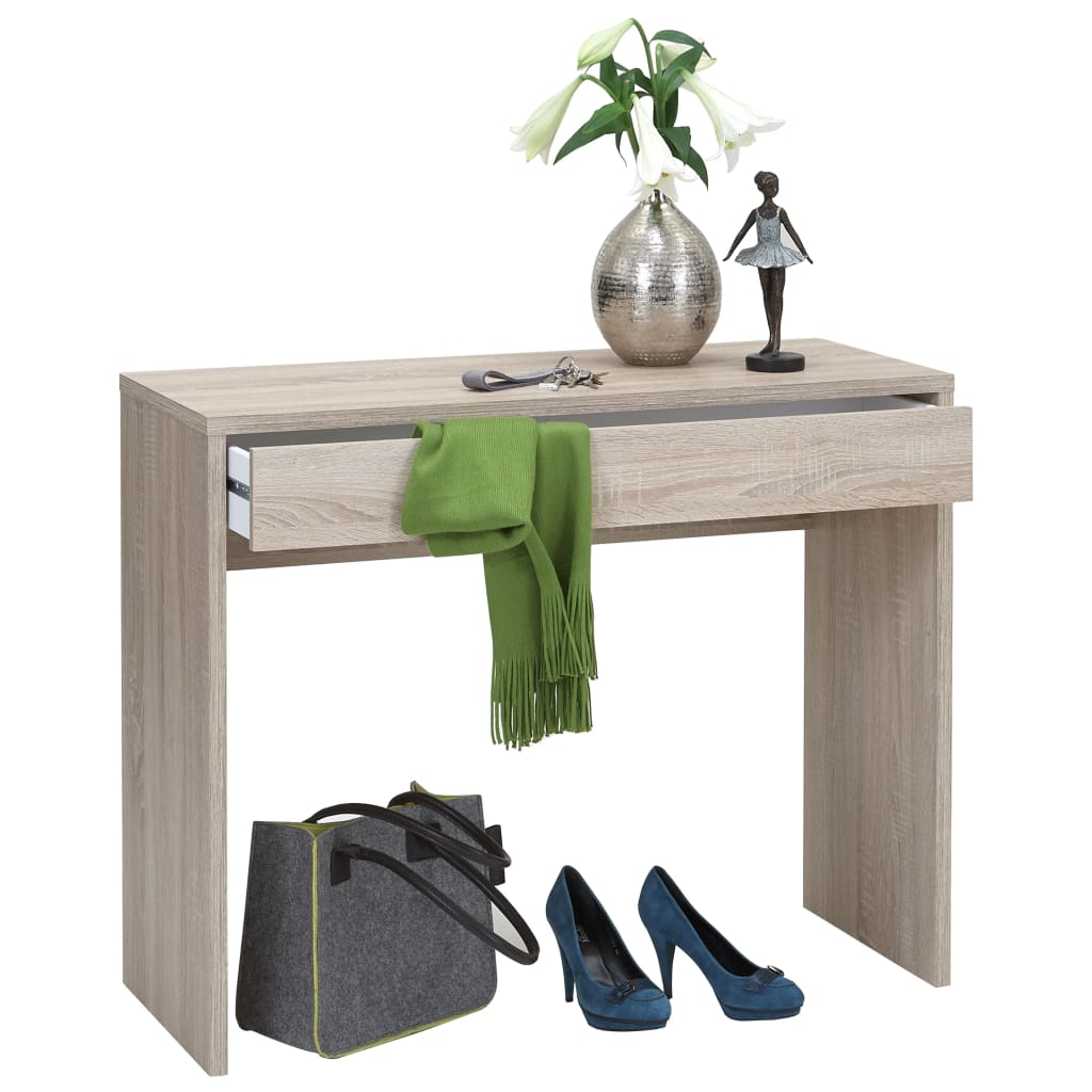 FMD desk with wide drawer 100×40×80 cm oak brown