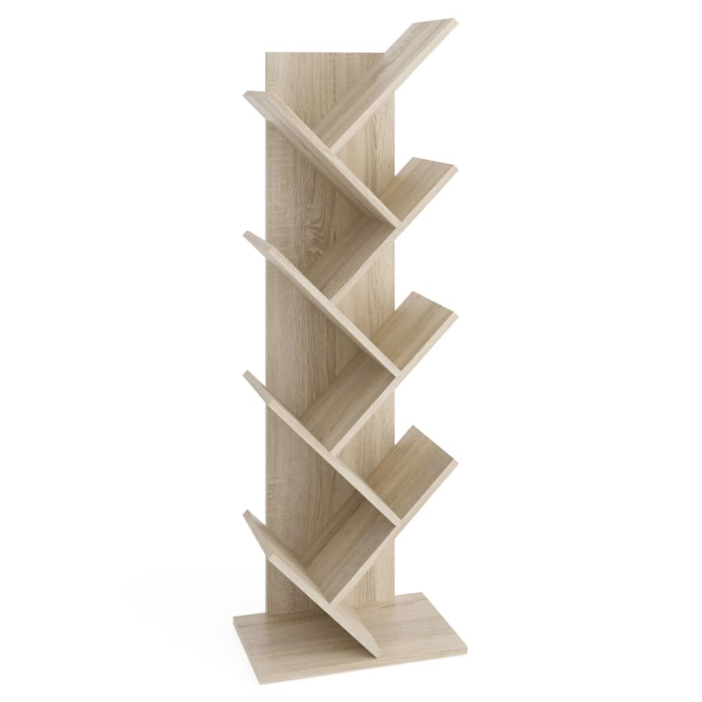 FMD Geometric bookcase oak look