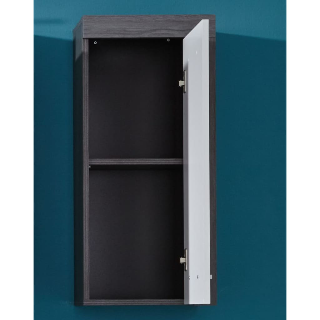 Trendteam wall cabinet Miami white and smoke silver