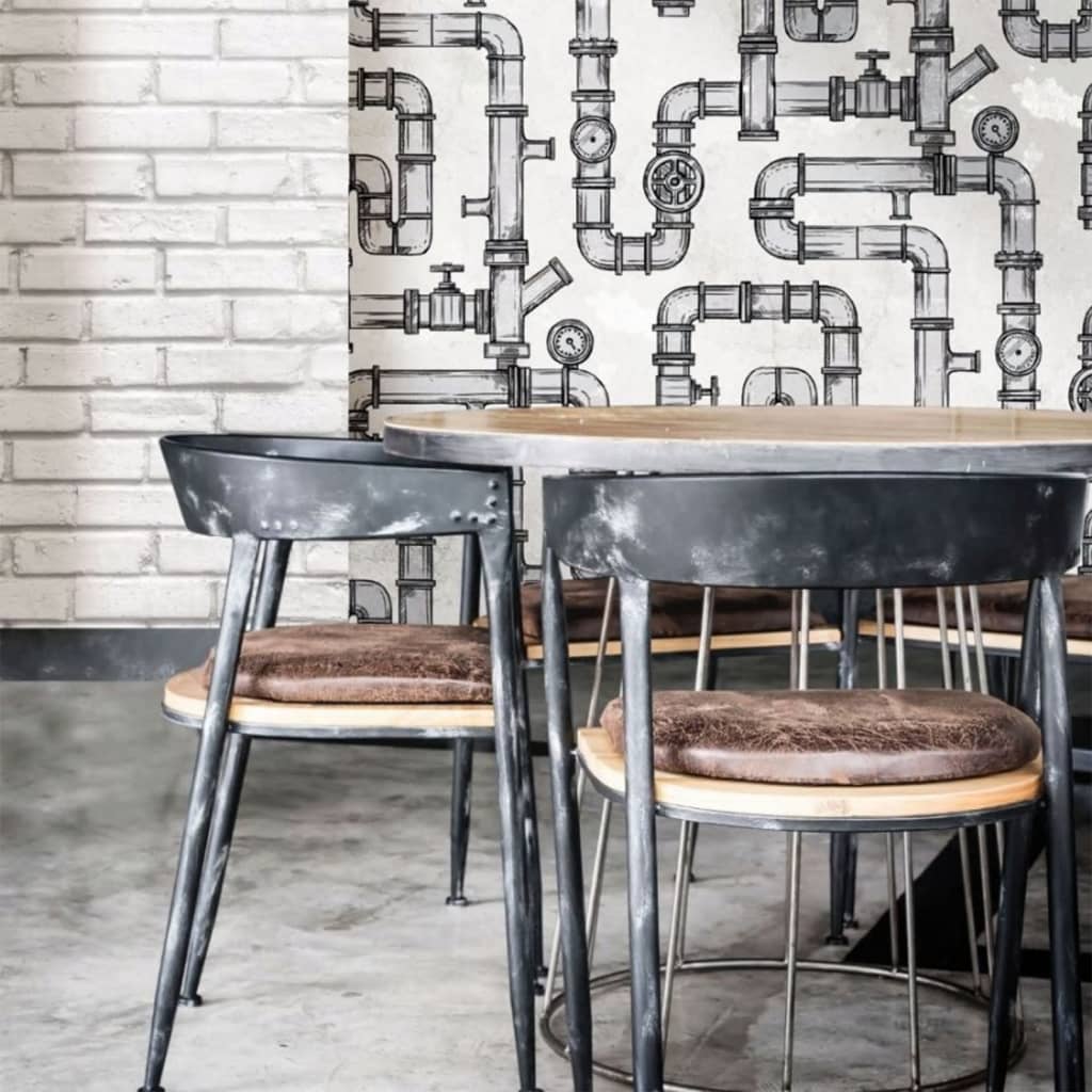 Urban Friends &amp; Coffee wallpaper masonry gray and white