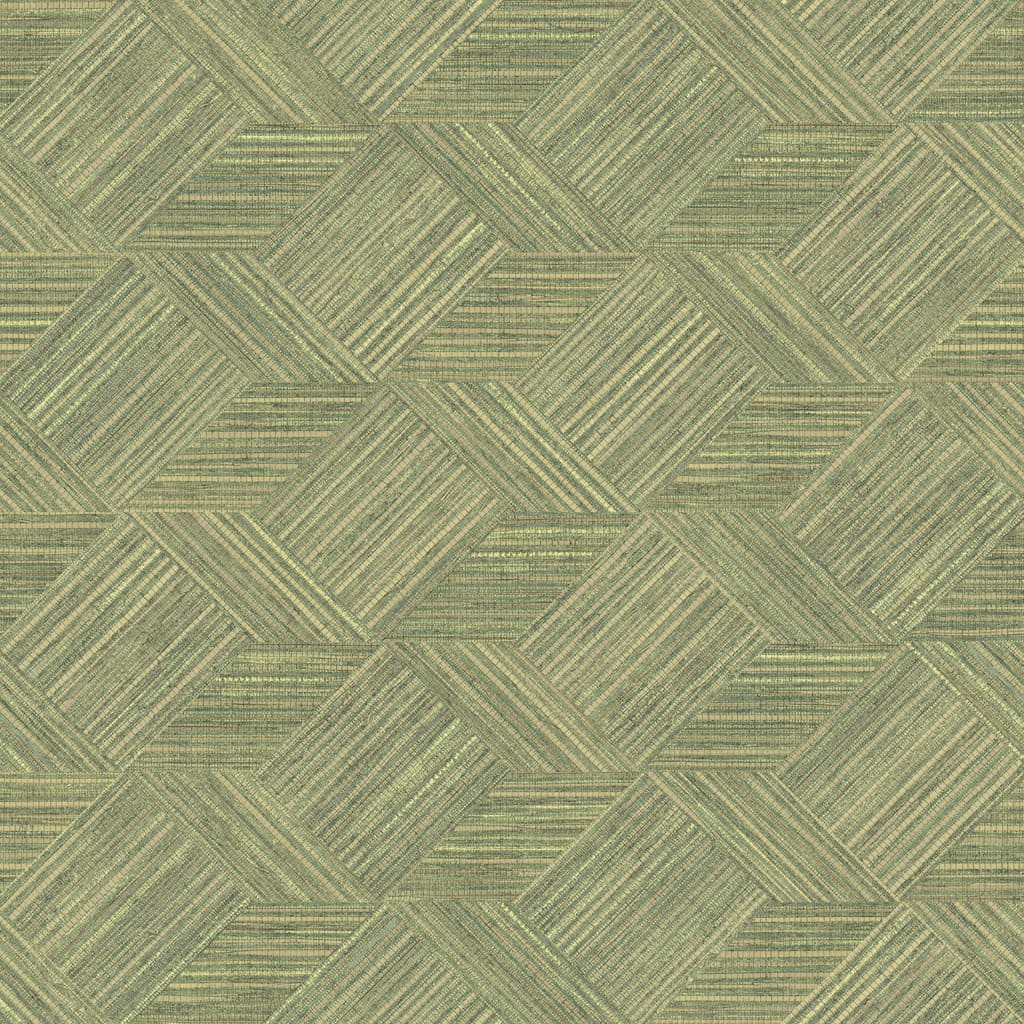Evergreen wallpaper Wicker Natural Green