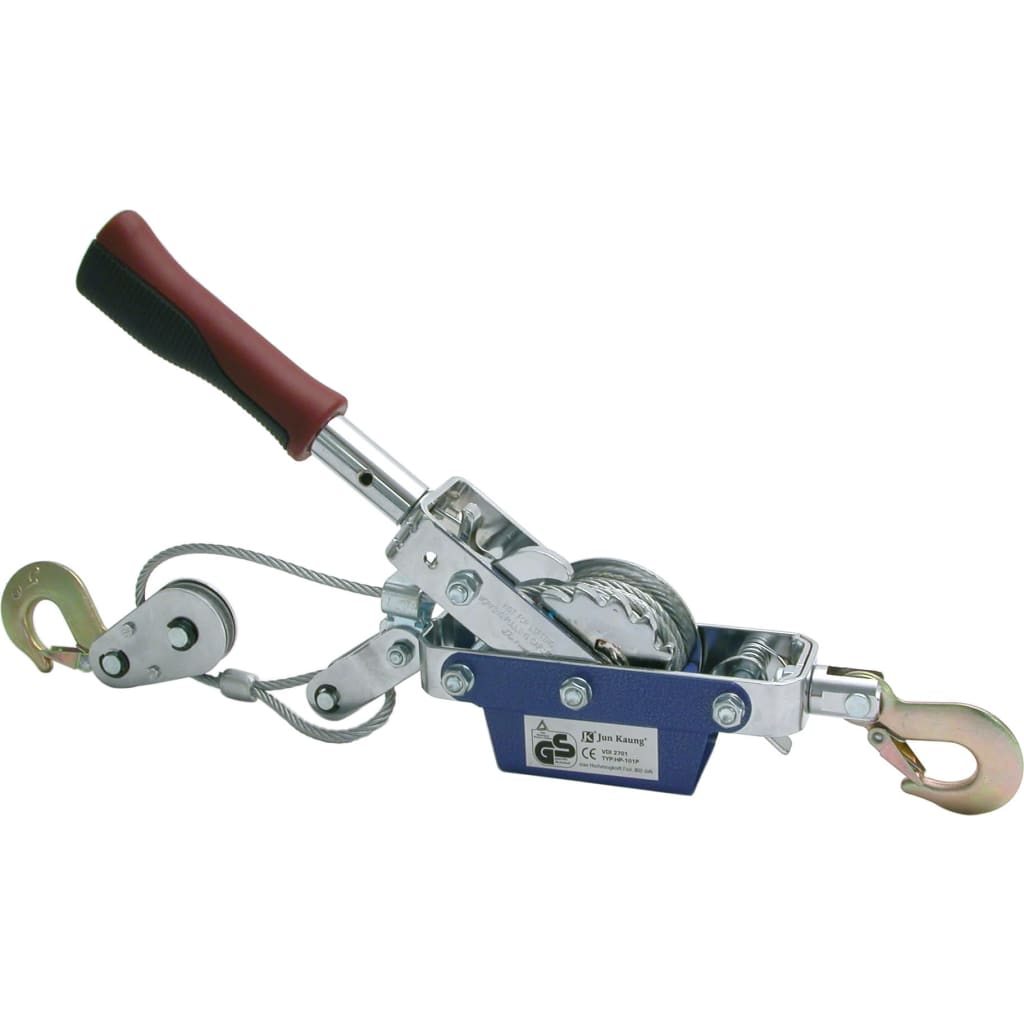 Carpoint hand rope hoist with rope 800 kg chrome