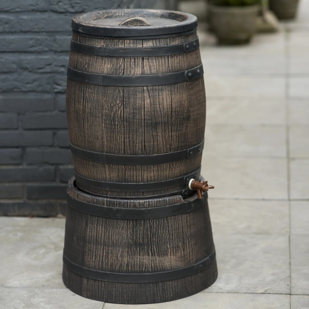 Nature stand for rain barrel with wood look 45 x 28.5 cm brown