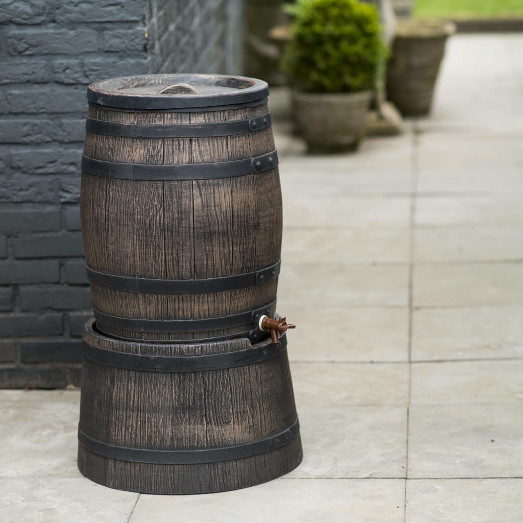 Nature stand for rain barrel with wood look 45 x 28.5 cm brown