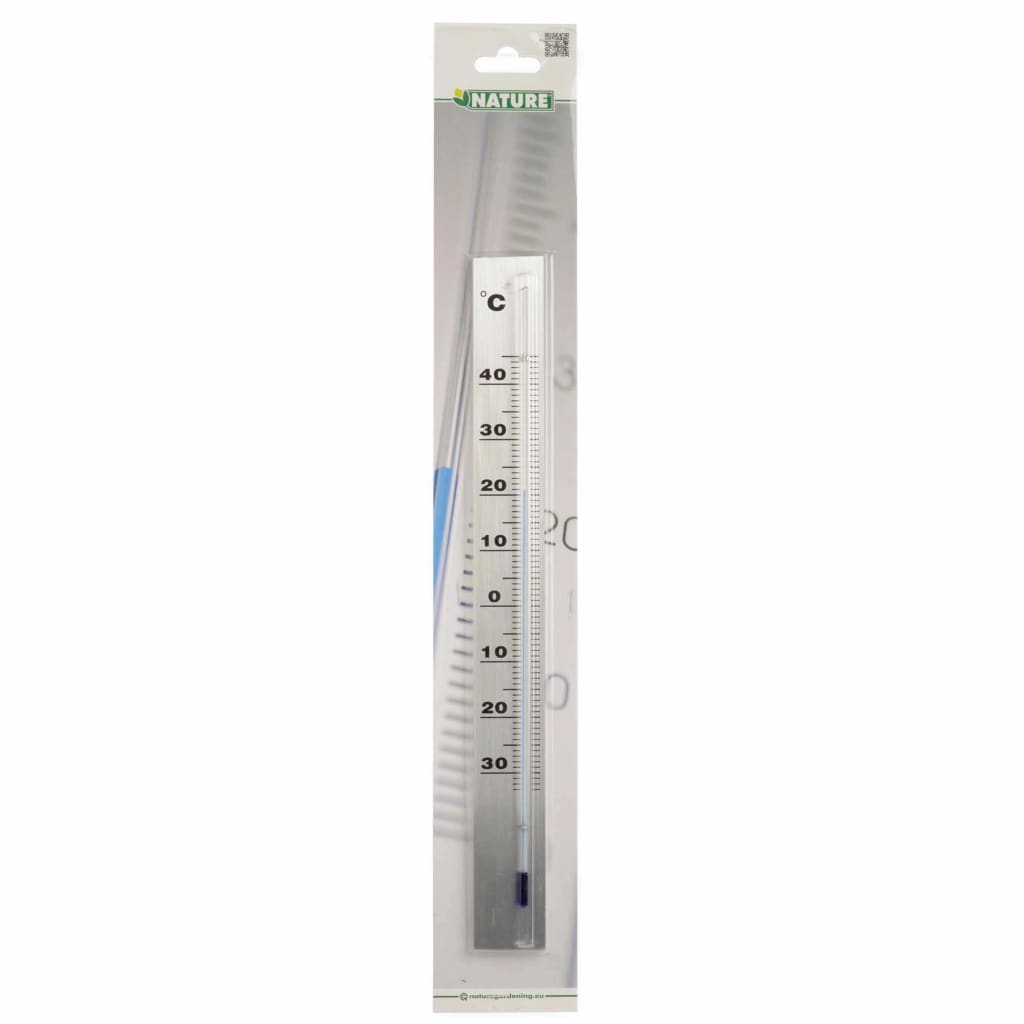 Nature garden wall thermometer aluminum 3.8 x 0.6 x 37 cm
