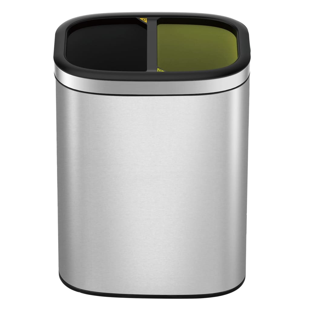 EKO waste bin OLI-Cube 2x10 L matt silver