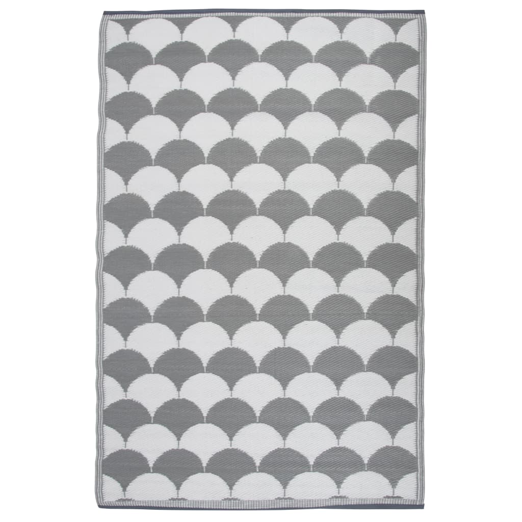 Esschert Design outdoor rug 180x121 cm gray and white OC24