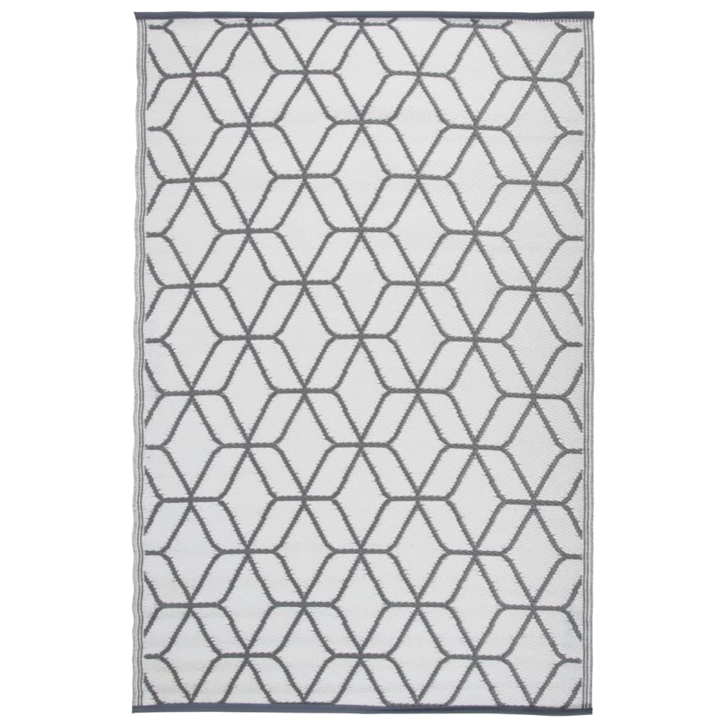 Esschert Design outdoor rug 180x121 cm gray and white OC25