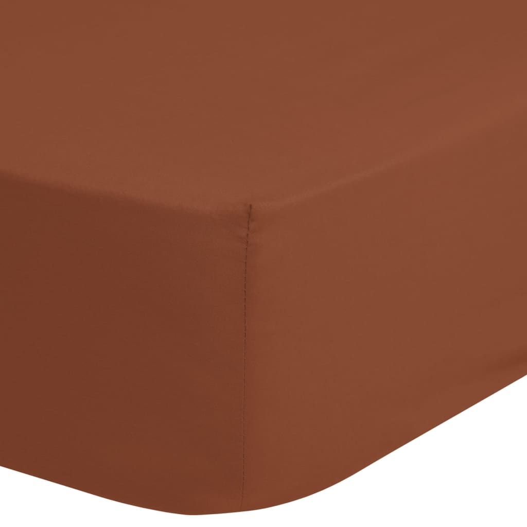 Good Morning jersey fitted sheet 90/100x220 cm terracotta red